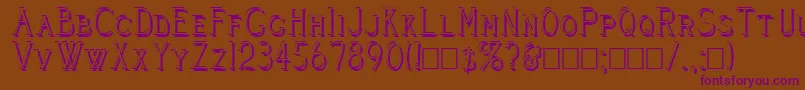 CleaversJuveniaShadowed Font – Purple Fonts on Brown Background