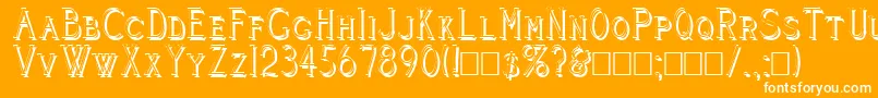 CleaversJuveniaShadowed Font – White Fonts on Orange Background