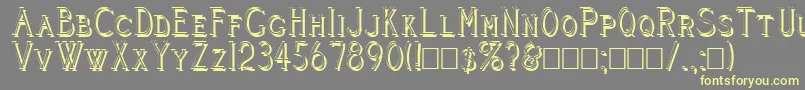 CleaversJuveniaShadowed Font – Yellow Fonts on Gray Background