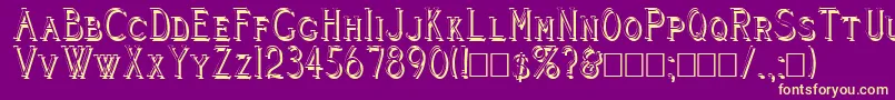 CleaversJuveniaShadowed Font – Yellow Fonts on Purple Background