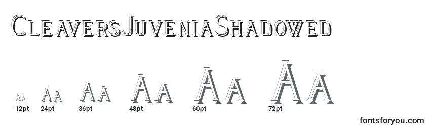 CleaversJuveniaShadowed Font Sizes