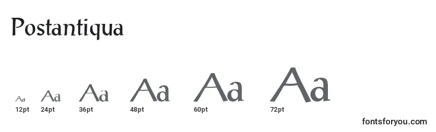 Размеры шрифта Postantiqua