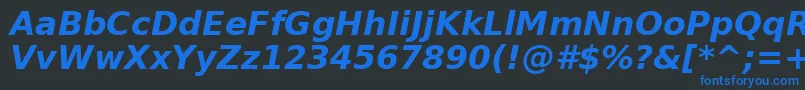 BitstreamVeraSansBoldOblique Font – Blue Fonts on Black Background