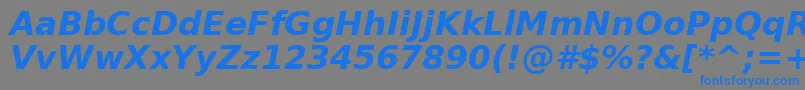 BitstreamVeraSansBoldOblique-Schriftart – Blaue Schriften auf grauem Hintergrund
