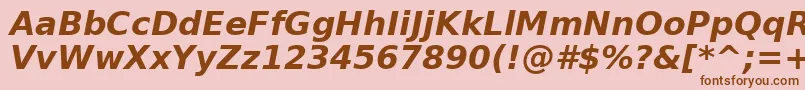 BitstreamVeraSansBoldOblique Font – Brown Fonts on Pink Background