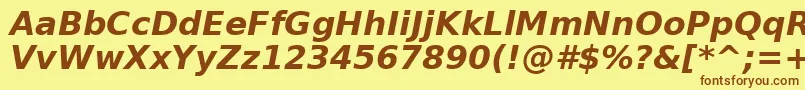 BitstreamVeraSansBoldOblique Font – Brown Fonts on Yellow Background