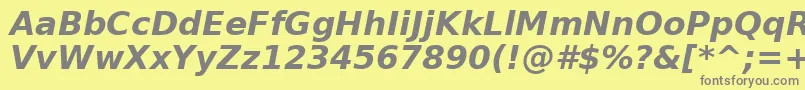 BitstreamVeraSansBoldOblique Font – Gray Fonts on Yellow Background