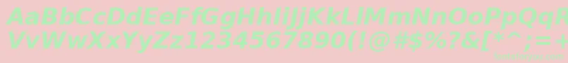 BitstreamVeraSansBoldOblique Font – Green Fonts on Pink Background