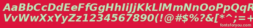 BitstreamVeraSansBoldOblique Font – Green Fonts on Red Background