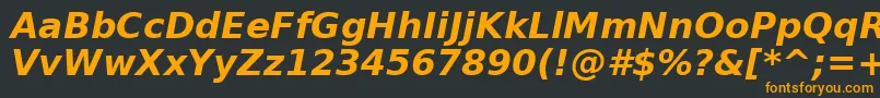BitstreamVeraSansBoldOblique-Schriftart – Orangefarbene Schriften auf schwarzem Hintergrund