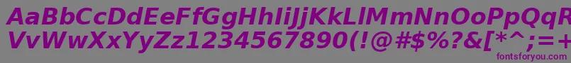 BitstreamVeraSansBoldOblique Font – Purple Fonts on Gray Background