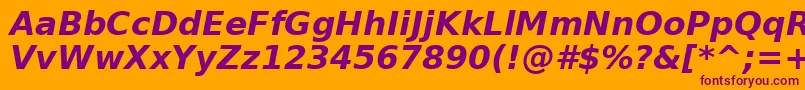 BitstreamVeraSansBoldOblique Font – Purple Fonts on Orange Background