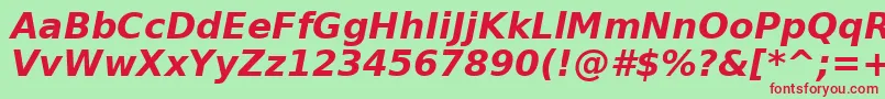 BitstreamVeraSansBoldOblique Font – Red Fonts on Green Background