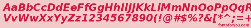 BitstreamVeraSansBoldOblique Font – Red Fonts on Pink Background