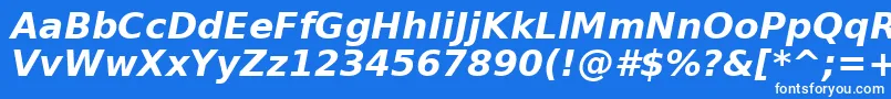 Lisätietoja BitstreamVeraSansBoldOblique-fontista BitstreamVeraSansBoldOblique-fontti – valkoiset fontit sinisellä taustalla