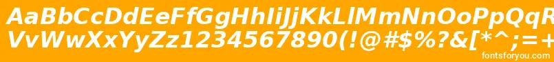 Шрифт BitstreamVeraSansBoldOblique – белые шрифты на оранжевом фоне