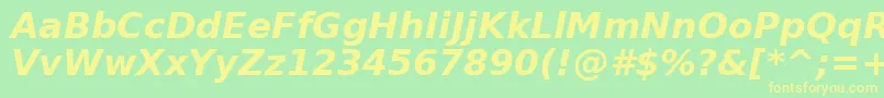 フォントBitstreamVeraSansBoldOblique – 黄色の文字が緑の背景にあります