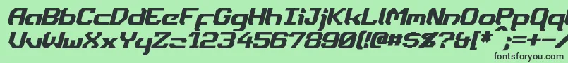 フォントDynothermItalic – 緑の背景に黒い文字