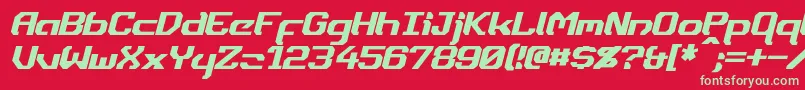 フォントDynothermItalic – 赤い背景に緑の文字