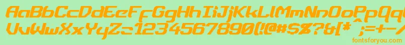 DynothermItalic Font – Orange Fonts on Green Background