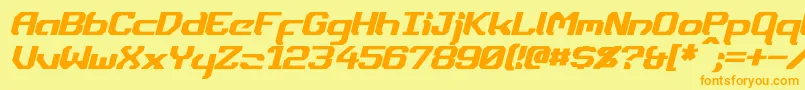 DynothermItalic Font – Orange Fonts on Yellow Background