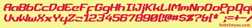 DynothermItalic Font – Red Fonts on Yellow Background