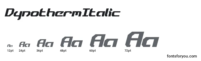 DynothermItalic Font Sizes