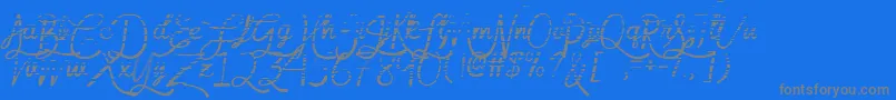 フォントMfGradientGoddess – 青い背景に灰色の文字