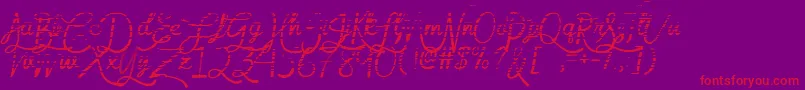 MfGradientGoddess-Schriftart – Rote Schriften auf violettem Hintergrund