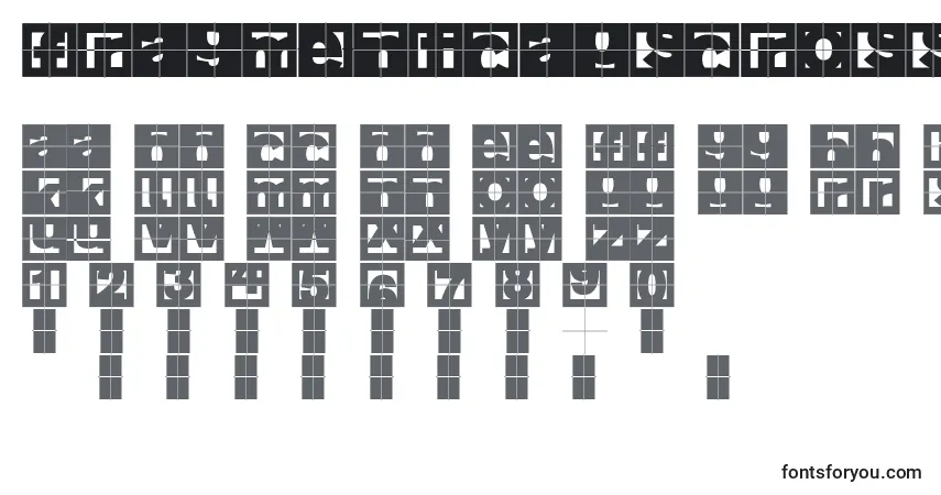 Schriftart FragmentcapsCross – Alphabet, Zahlen, spezielle Symbole