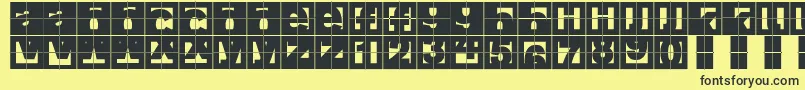 FragmentcapsCross Font – Black Fonts on Yellow Background