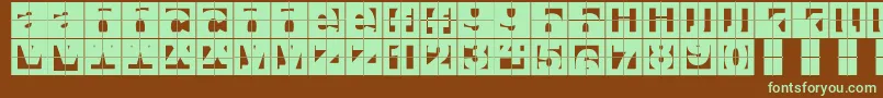 Шрифт FragmentcapsCross – зелёные шрифты на коричневом фоне