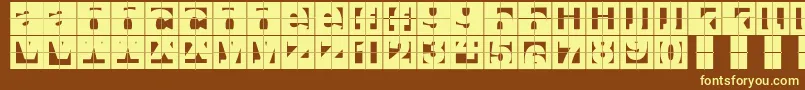Шрифт FragmentcapsCross – жёлтые шрифты на коричневом фоне