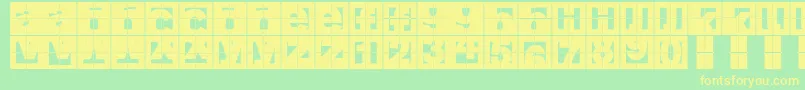 Шрифт FragmentcapsCross – жёлтые шрифты на зелёном фоне