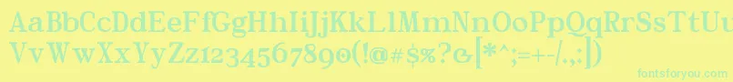 フォントRiverAvenue – 黄色い背景に緑の文字