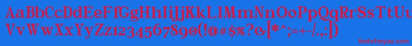 RiverAvenue Font – Red Fonts on Blue Background