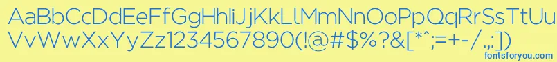 Regencielight Font – Blue Fonts on Yellow Background