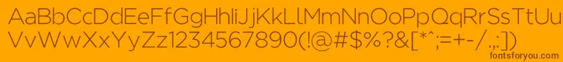 Regencielight-Schriftart – Braune Schriften auf orangefarbenem Hintergrund