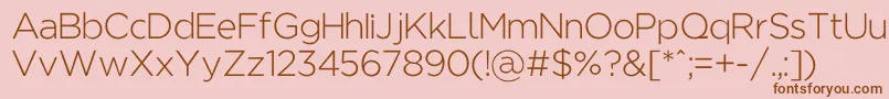Regencielight Font – Brown Fonts on Pink Background