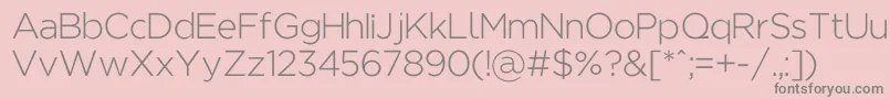 Regencielight Font – Gray Fonts on Pink Background