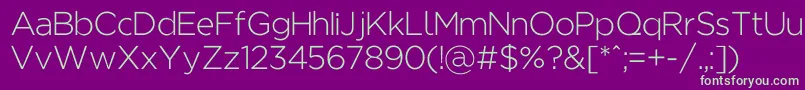 Regencielight Font – Green Fonts on Purple Background