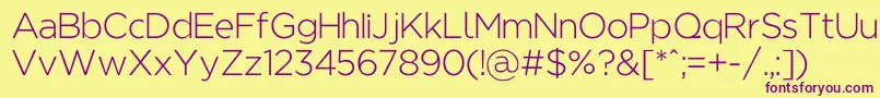 Regencielight Font – Purple Fonts on Yellow Background