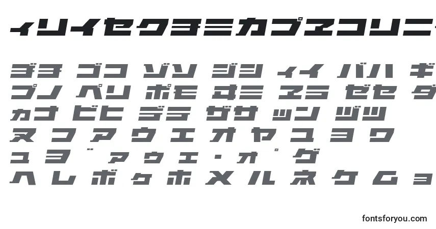 ElephantKOblique-fontti – aakkoset, numerot, erikoismerkit