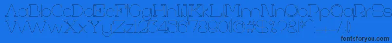 フォントFirstShineThin – 黒い文字の青い背景