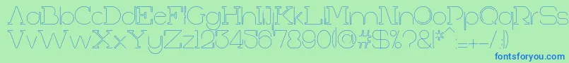 FirstShineThin Font – Blue Fonts on Green Background