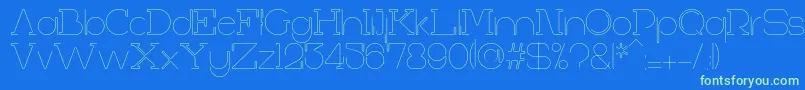 FirstShineThin Font – Green Fonts on Blue Background