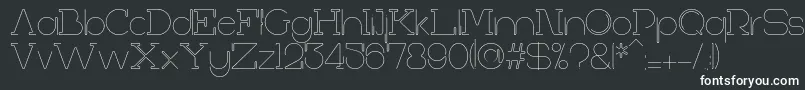 FirstShineThin-fontti – valkoiset fontit mustalla taustalla
