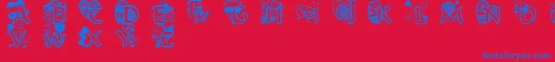 Valentinehearts Font – Blue Fonts on Red Background
