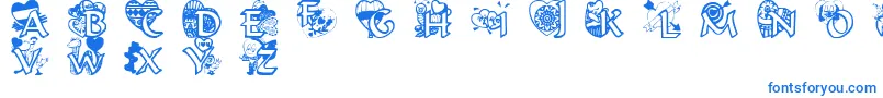 Valentinehearts Font – Blue Fonts on White Background