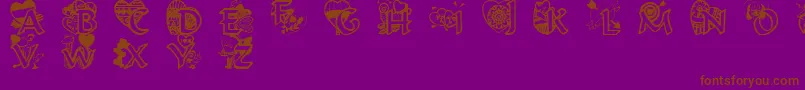 Valentinehearts Font – Brown Fonts on Purple Background
